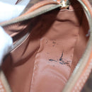 CELINE Macadam Canvas Shoulder Bag PVC Leather Brown Gold Auth 121703-11