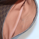 CELINE Macadam Canvas Shoulder Bag PVC Leather Brown Gold Auth 121703-22