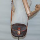 CELINE Macadam Canvas Shoulder Bag PVC Leather Brown Gold Auth 121703-23