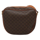 CELINE Macadam Canvas Shoulder Bag PVC Leather Brown Gold Auth 121703-2