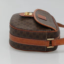 CELINE Macadam Canvas Shoulder Bag PVC Leather Brown Gold Auth 121703-3