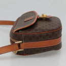 CELINE Macadam Canvas Shoulder Bag PVC Leather Brown Gold Auth 121703-4