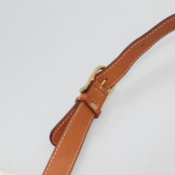 CELINE Macadam Canvas Shoulder Bag PVC Leather Brown Gold Auth 121703