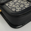 CELINE C Sulky Shoulder Bag Canvas Navy Gold Auth 121704-9