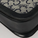 CELINE C Sulky Shoulder Bag Canvas Navy Gold Auth 121704-16