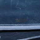 CELINE C Sulky Shoulder Bag Canvas Navy Gold Auth 121704-11