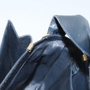 CELINE C Sulky Shoulder Bag Canvas Navy Gold Auth 121704-18