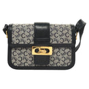 CELINE C Sulky Shoulder Bag Canvas Navy Gold Auth 121704-13