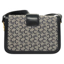 CELINE C Sulky Shoulder Bag Canvas Navy Gold Auth 121704-2