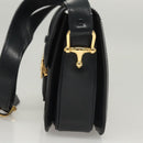 CELINE C Sulky Shoulder Bag Canvas Navy Gold Auth 121704-3