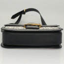 CELINE C Sulky Shoulder Bag Canvas Navy Gold Auth 121704-5