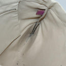 PRADA Tote Bag Canvas Leather Beige Silver Auth 121707-18