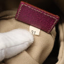 PRADA Tote Bag Canvas Leather Beige Silver Auth 121707-11