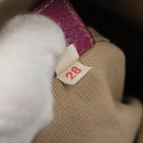 PRADA Tote Bag Canvas Leather Beige Silver Auth 121707-12