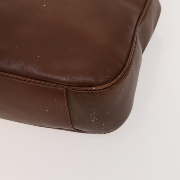 GUCCI Bamboo Shoulder Bag Leather 2way Brown Gold Auth 121718