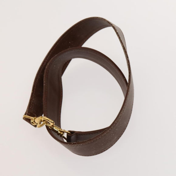 GUCCI Bamboo Shoulder Bag Leather 2way Brown Gold Auth 121718