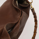 GUCCI Bamboo Shoulder Bag Leather 2way Brown Gold Auth 121718-6