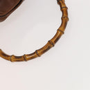 GUCCI Bamboo Shoulder Bag Leather 2way Brown Gold Auth 121718-7