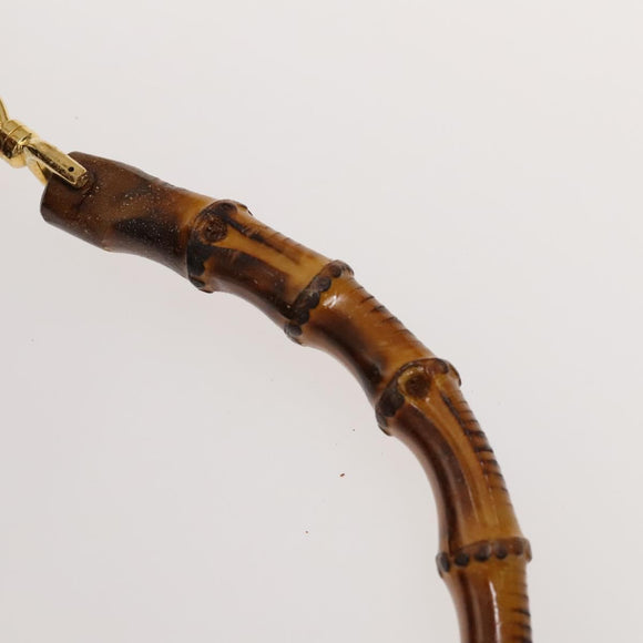 GUCCI Bamboo Shoulder Bag Leather 2way Brown Gold Auth 121718