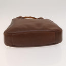 GUCCI Bamboo Shoulder Bag Leather 2way Brown Gold Auth 121718-9