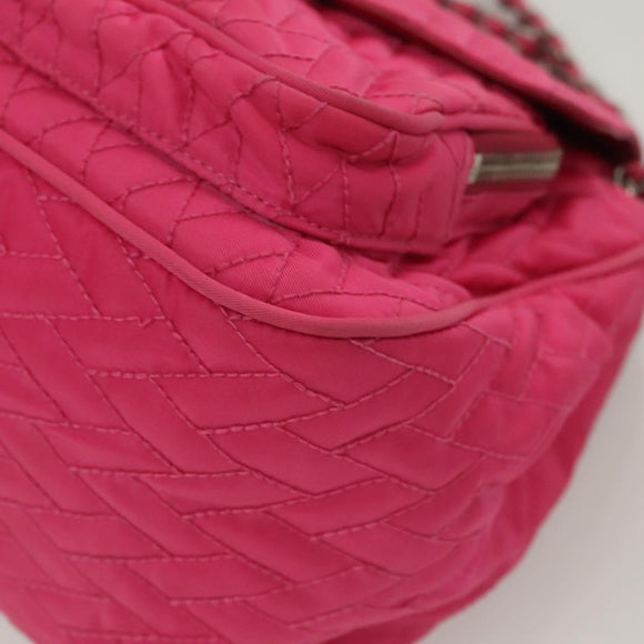PRADA Chain Shoulder Bag Nylon Pink Silver Auth 121721