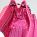 PRADA Chain Shoulder Bag Nylon Pink Silver Auth 121721-18