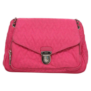 PRADA Chain Shoulder Bag Nylon Pink Silver Auth 121721 - 0