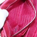 PRADA Chain Shoulder Bag Nylon Pink Silver Auth 121721-21