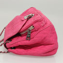PRADA Chain Shoulder Bag Nylon Pink Silver Auth 121721-5