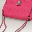 PRADA Chain Shoulder Bag Nylon Pink Silver Auth 121721-6