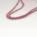 PRADA Chain Shoulder Bag Nylon Pink Silver Auth 121721-7