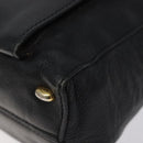 CELINE Shoulder Bag Leather Black Gold Auth 121723-9