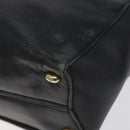 CELINE Shoulder Bag Leather Black Gold Auth 121723-15