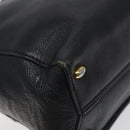 CELINE Shoulder Bag Leather Black Gold Auth 121723-16