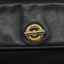 CELINE Shoulder Bag Leather Black Gold Auth 121723-17