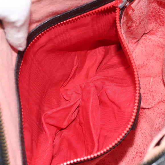 CELINE Shoulder Bag Leather Black Gold Auth 121723