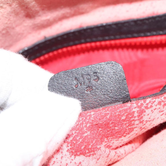 CELINE Shoulder Bag Leather Black Gold Auth 121723