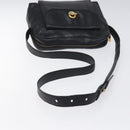 CELINE Shoulder Bag Leather Black Gold Auth 121723-7