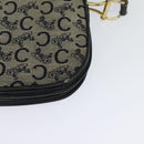 CELINE C Sulky Shoulder Bag Canvas Navy Gold Auth 121724-16