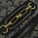 CELINE C Sulky Shoulder Bag Canvas Navy Gold Auth 121724-17