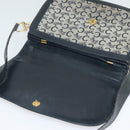 CELINE C Sulky Shoulder Bag Canvas Navy Gold Auth 121724-10