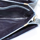 CELINE C Sulky Shoulder Bag Canvas Navy Gold Auth 121724-19