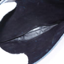 CELINE C Sulky Shoulder Bag Canvas Navy Gold Auth 121724-22