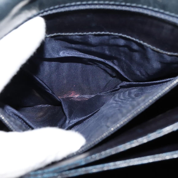 CELINE C Sulky Shoulder Bag Canvas Navy Gold Auth 121724