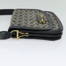 CELINE C Sulky Shoulder Bag Canvas Navy Gold Auth 121724-3