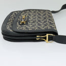 CELINE C Sulky Shoulder Bag Canvas Navy Gold Auth 121724-4