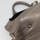 Salvatore Ferragamo Gancini Hand Bag Leather 2way Gold Tone Auth 121739-14