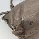 Salvatore Ferragamo Gancini Hand Bag Leather 2way Gold Tone Auth 121739-16