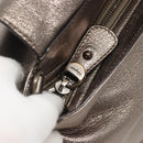 Salvatore Ferragamo Gancini Hand Bag Leather 2way Gold Tone Auth 121739-19