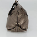 Salvatore Ferragamo Gancini Hand Bag Leather 2way Gold Tone Auth 121739-4